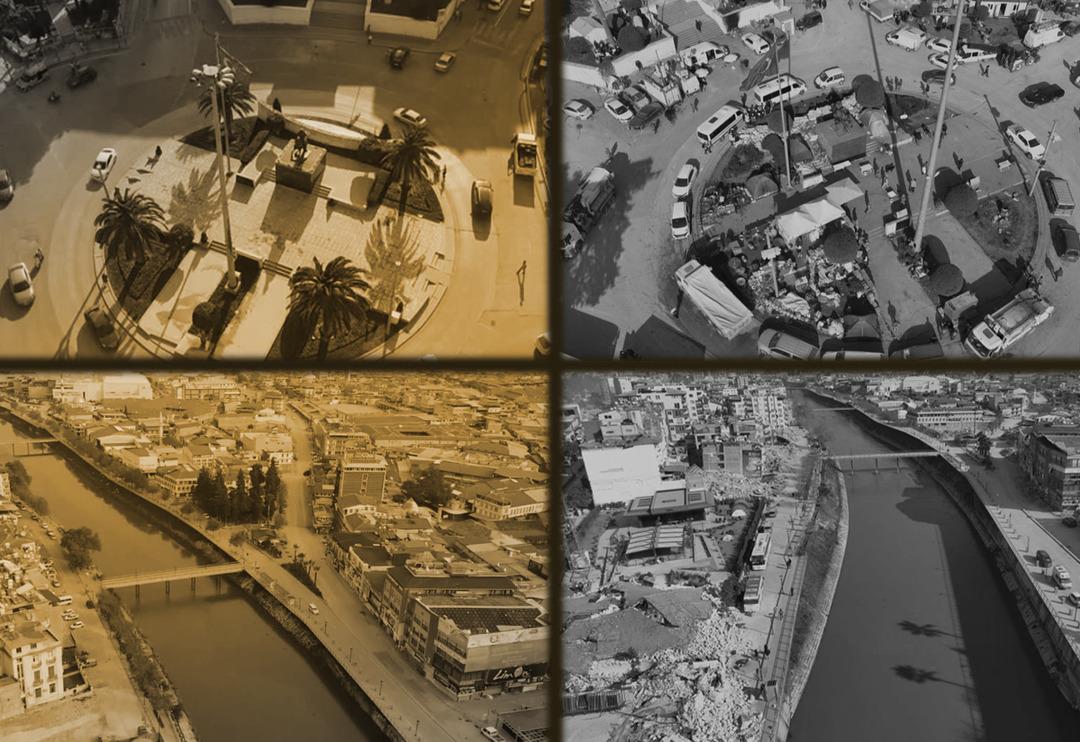 Hatay'da kahreden g&ouml;r&uuml;nt&uuml;! Depremin &ouml;ncesi ve sonrasındaki fark dehşete d&uuml;ş&uuml;rd&uuml;: Tanınmaz halde!