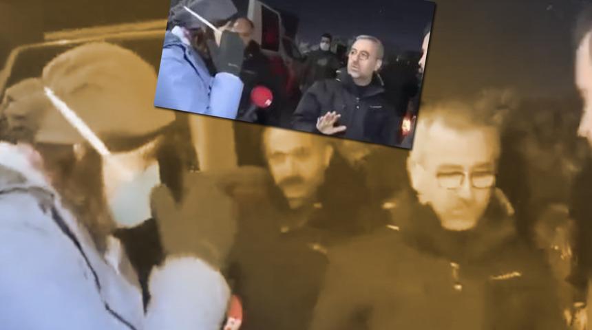 Kahramanmaraş Belediye Başkanı Hayrettin Güngör'e soru sorarken... Fox TV muhabirinin zor anları: Kolunu tutup itti