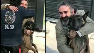 Kendisini 3 gün sonra enkazdan kurtaran köpekle buluştu! Sen var ya sen... 
