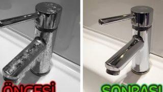 İnatçı su lekelerini ovalamadan çıkarır! Ayna gibi parlatacak 