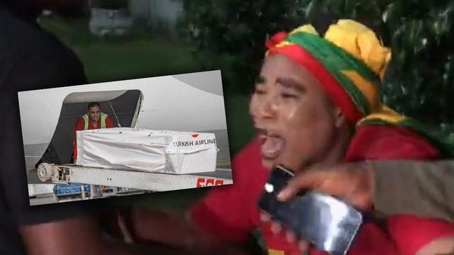 Christian Atsu'nun tabutunu gören kadın büyük üzüntü yaşadı! Çevresindekiler zorla sakinleştirdi