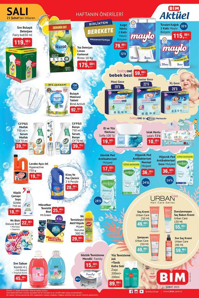 BİM 21 Şubat Aktüel ürünler kataloğu yayınlandı! Çamaşır suyu 18,50 TL'den, bebek bezi 59,00 TL'den satılacak!