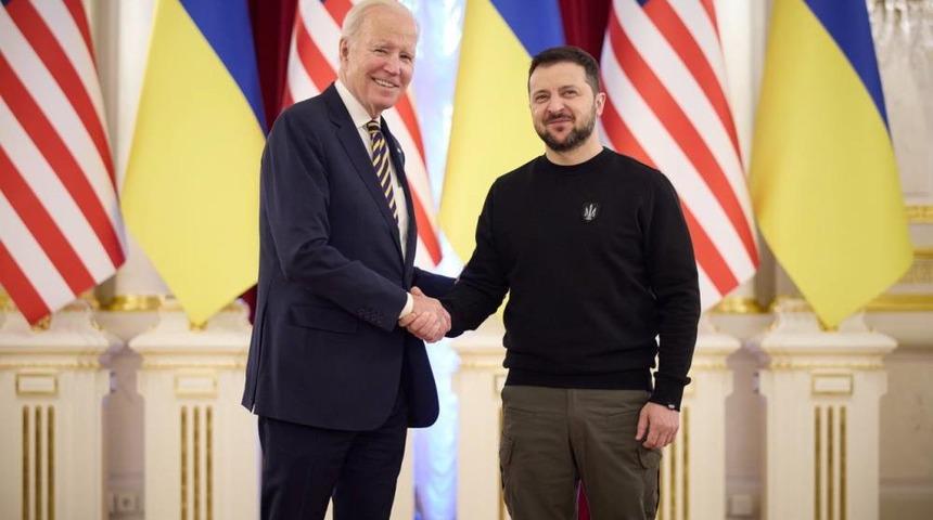 ABD'den Ukrayna'ya sürpriz ziyaret! Biden, Zelenskiy ile görüştü