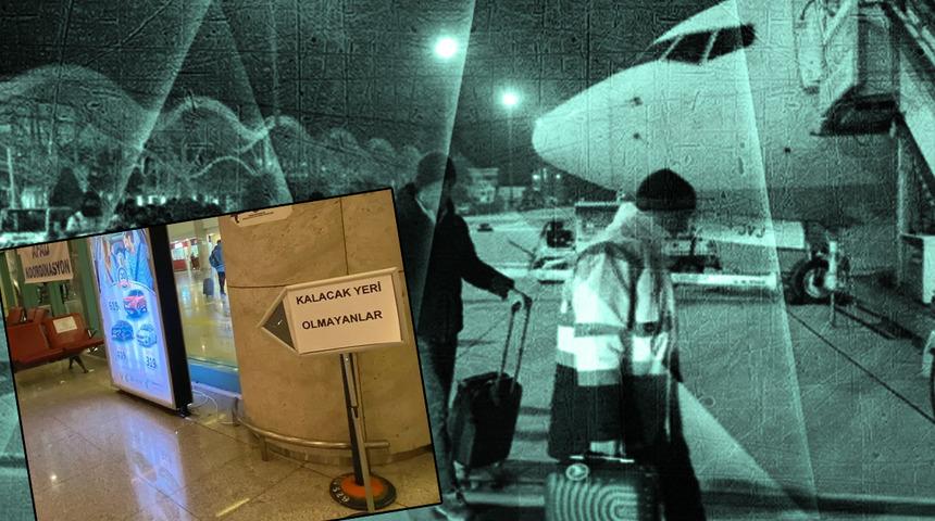 'Kalacak yeri olmayanlar' bu tarafa... Esenboğa Havalimanı'nda depremzedeler için konulan tabela olay yarattı