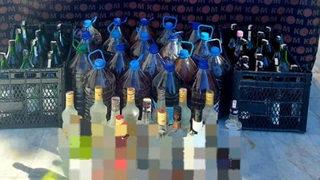 Evinde sahte içki üretti, pazarda satarken yakalandı!