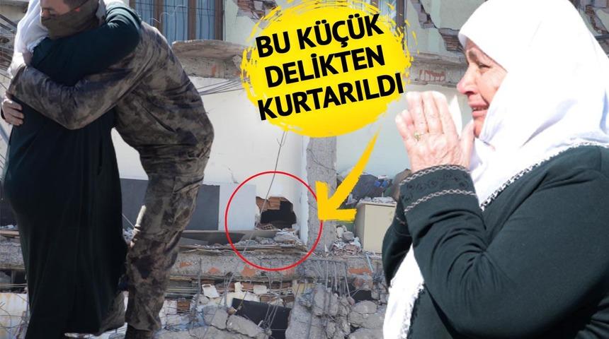 Bu küçük delikten kurtarıldı! Kendisini kurtaran özel harekat polisine sarılıp ağladı... Enkazı gözyaşlarıyla izledi