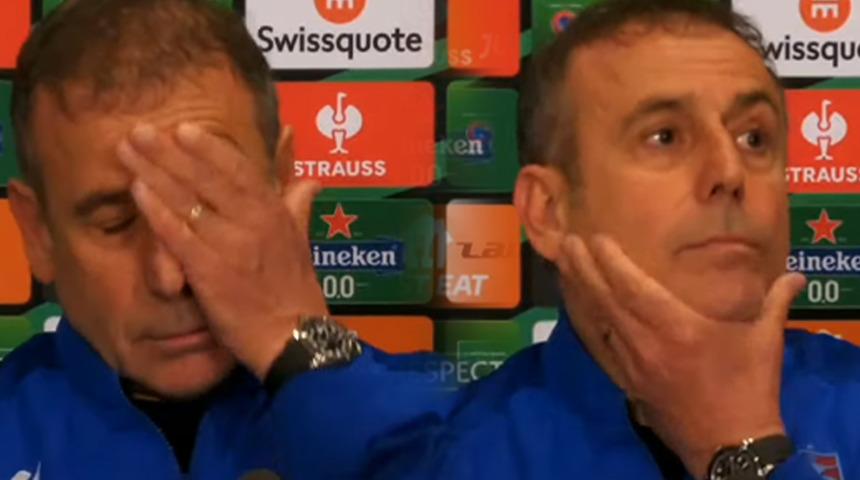 Trabzonspor maçı sonrası basın toplantısında gergin anlar! Abdullah Avcı'dan İsviçreli gazeteciye flaş yanıt...