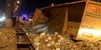 İstanbul'da dorsesi açılan hafriyat kamyonu dehşet saçtı
