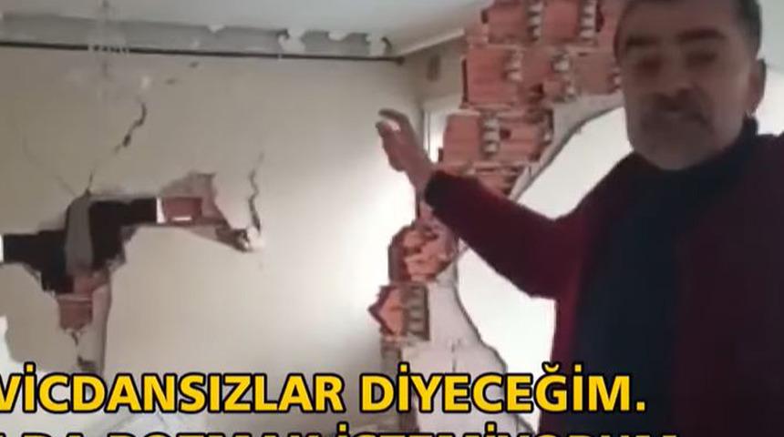 Depremde hasar görmüştü... Binaya verilen raporla küplere bindi! "Vicdansızlar, bu bina hafif hasarlı olabilir mi?"