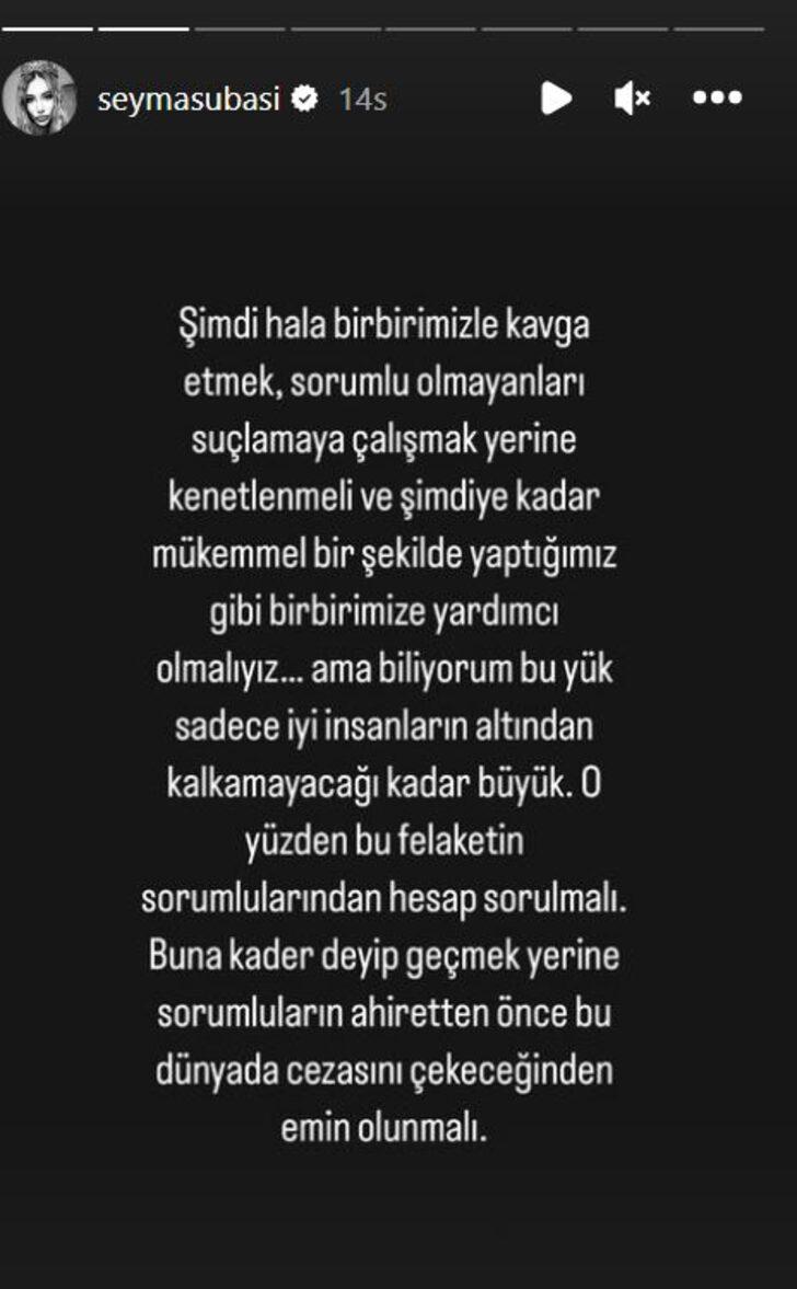 Şeyma Subaşı'ya deprem sonrası tepki yağmıştı! Açıklama yaptı: Sorumlulardan hesap sorulmalı G2