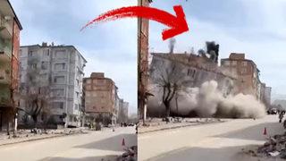 SON DAKİKA | Malatya'daki deprem anı! Çöken bina anbean kameraya yansıdı, panik anları...