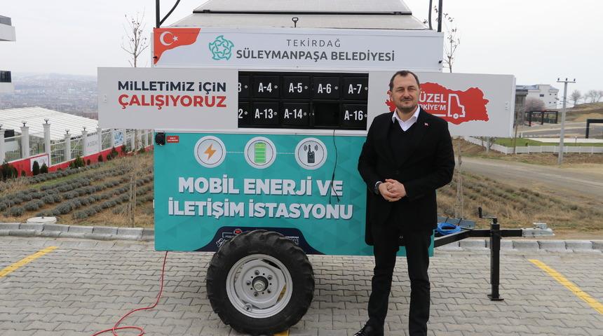 Tekirdağ Süleymanpaşa Belediyesinin tasarımı "mobil enerji ve iletişim istasyonu" afet bölgesinde kullanılacak