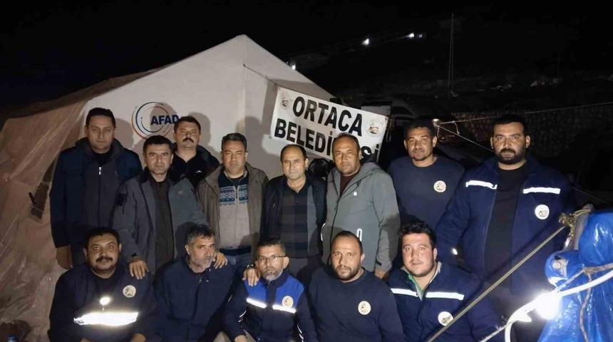 Ortaca Belediye ekipleri deprem bölgesinde