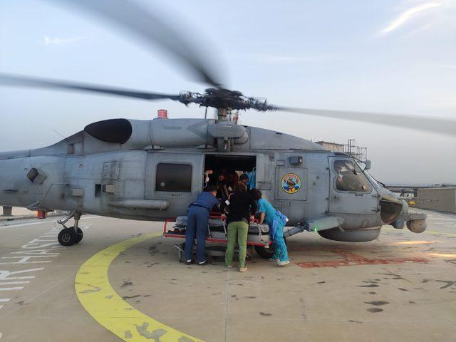 Hatay'da tedavi gören bir kişi TSK helikopteriyle Adana'ya nakledildi