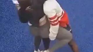 Spor salonunda taciz anları saniye saniye kameralara yansıdı! Kendisine saldıran adamı döverek kurtuldu