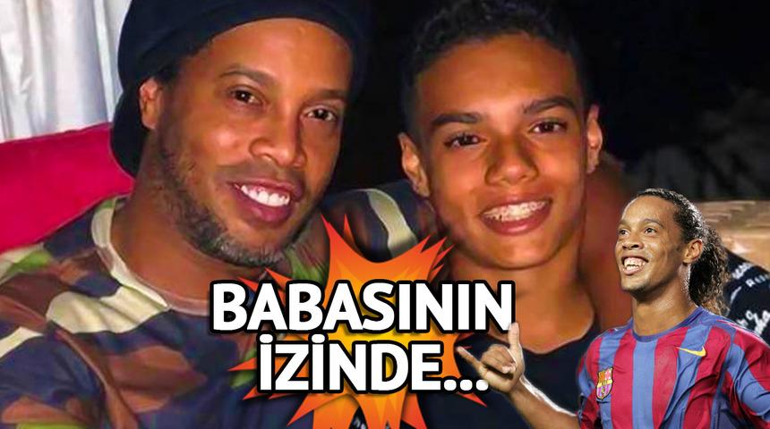 Babasının izinden gidiyor! Ronaldinho'nun oğlu Joao de Assis Moreira Barcelona'ya transfer oldu