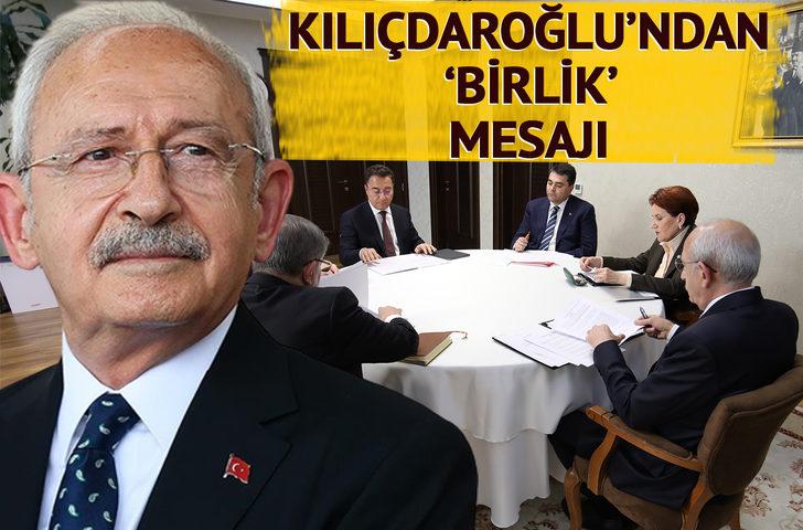 Altılı masa toplantısının ardından Kemal Kılıçdaroğlu'ndan ilk açıklama: Birlik ve beraberlik; ölümden başka her şeyi yener