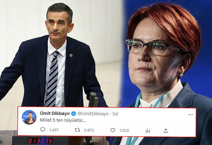 'Millet 5'ten büyüktür' tweet'ini silmişti! İYİ Partili Ümit Dikbayır olayın perde arkasını anlattı... 'Meral Akşener aradı'