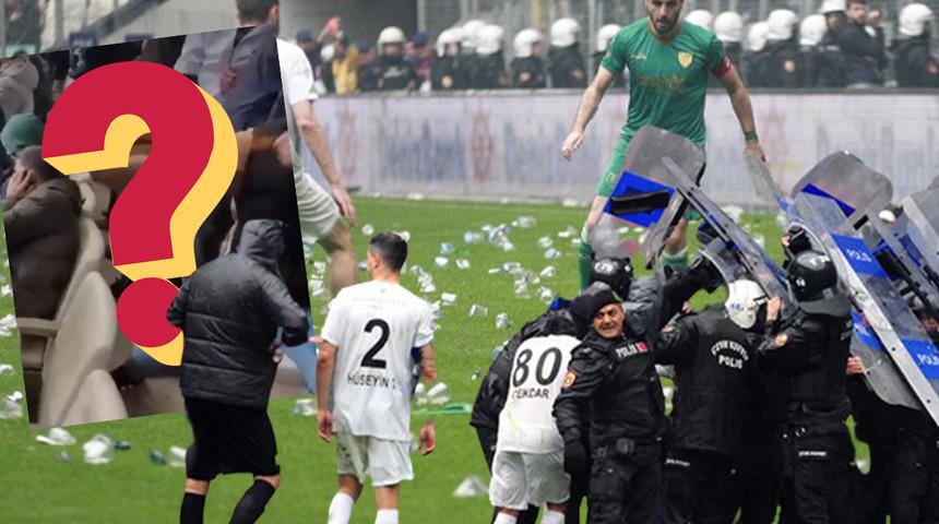 Bursaspor Amedspor maçından yeni görüntüler ortaya çıktı! Tribüne sapan soktu, sahaya yabancı madde attı 