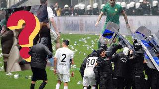 Bursaspor Amedspor maçından yeni görüntüler ortaya çıktı! Tribüne sapan soktu, sahaya yabancı madde attı 