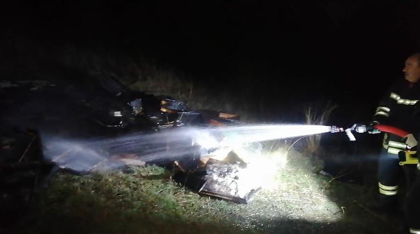 Ormanlık alandaki arı kovanları k&uuml;l oldu