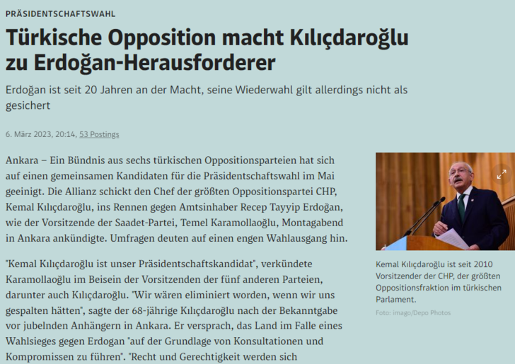 Millet İttifakı’nın Cumhurbaşkanı adayı olarak Kemal Kılıçdaroğlu’nun açıklanması dünya basınında böyle yorumlandı... “Muhalefet birleşmeyi başardı” G3