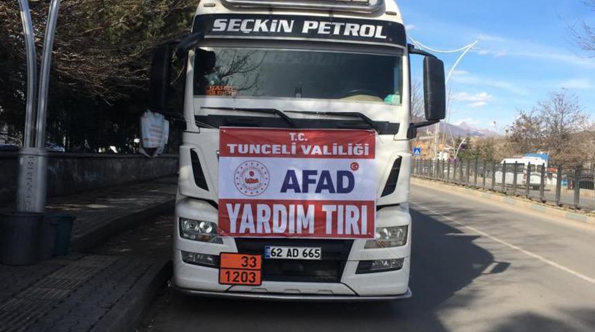 Tunceli'den Hatay'daki depremzedelere 2 tır içme suyu gönderildi