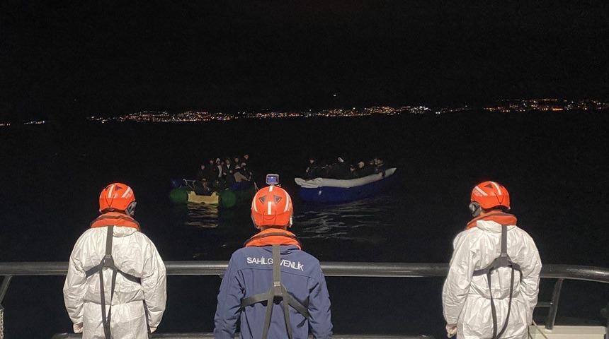Kuşadası açıklarında 35 düzensiz göçmen kurtarıldı​​​​​