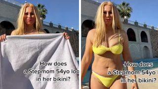 54 yaşındaki kadın bikinisiyle vücudunu cesurca paylaşarak gençlere meydan okudu! Erkekler yaşımı öğrenince hayal kırıklığına uğruyor