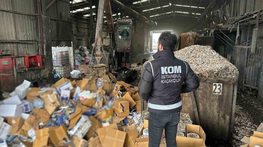 İstanbul&rsquo;da ele ge&ccedil;irilen 110 ton ka&ccedil;ak t&uuml;t&uuml;n ve t&uuml;t&uuml;n mamulleri imha edildi