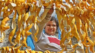 İpte asılı olan çamaşır değil, limon kabuğu! Bir mahallenin geçim kaynağı: Bahçede 3, işlenmişi 20 TL… 