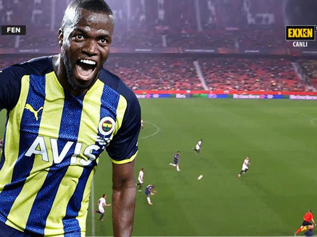 Sevilla Fenerbahçe maçında inanılması güç pozisyon! Enner Valencia orta sahadan öyle bir vurdu ki...