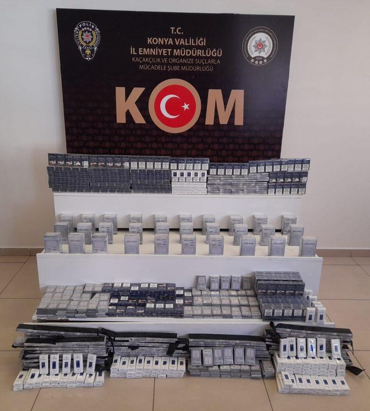Konya'da bir tırda 2 bin 500 paket gümrük kaçağı sigara ele geçirildi