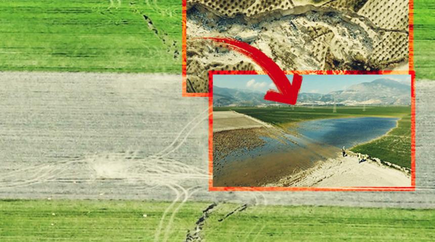Depremden sonra kilometrelerce uzanan fay kırığı böyle görüntülendi! “Bataklık gölü olarak nitelendirilen bir göl oluşmuş durumda”