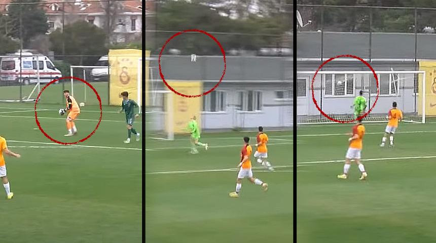 Konyaspor U17 takım file bekçisi Musa Gürel'den Galatasaray'a kaleden kaleye gol! İzleyenler inanamadı