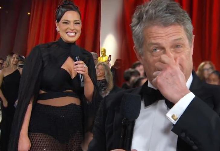 'Tokattan bu yana en tuhaf an!' Oscar gecesinde Hugh Grant, model Ashley Graham'a tavrıyla gündem oldu
