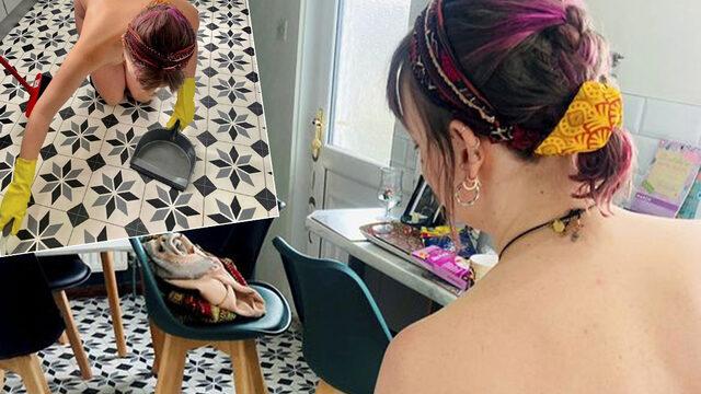 Mesleği herkesi şaşkına çevirdi! Çırılçıplak temizlikçilik yapıyor... “Bazen müşteriler bana katılıyor”