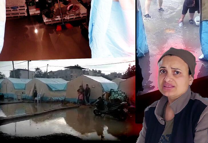 Çadır kent ve konteynerler çamur arasında kaldı! Hatay'da sağanak yağış depremzedelere zorluk yaşattı... Gözyaşları içinde anlattı: "Çocuklarım hep hasta oldu, kıyafetlerim enkaz altında"