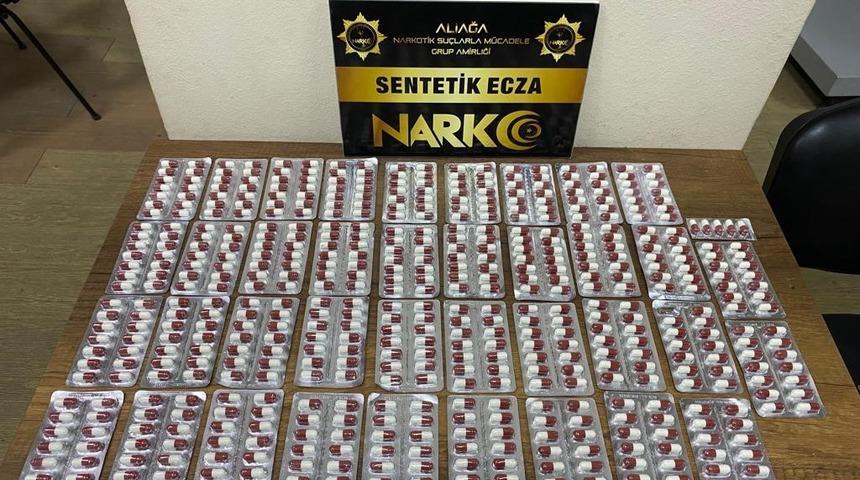 Aliağa’da 530 adet sentetik hap ele geçirildi