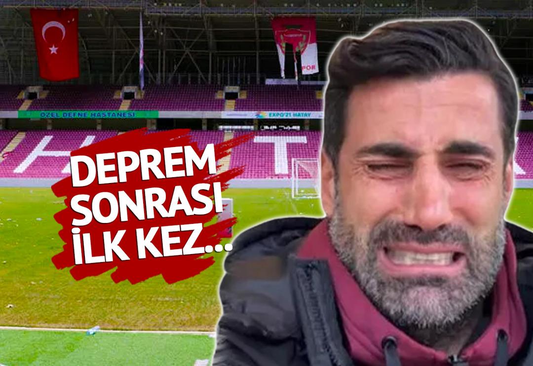 Deprem sonrası ilk kez g&ouml;r&uuml;nt&uuml;lendi! Yeni Hatay Stadı'nın son hali y&uuml;rekleri burktu