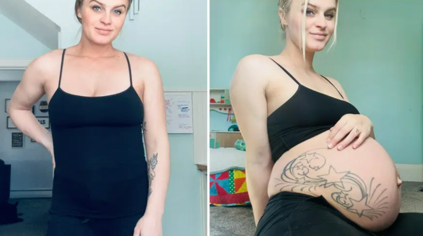 Hamile kadın devasa karnını içine çekerek yok ettiğini gösterdi! Sosyal medyadan tepki yağdı