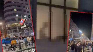 Cinsel ilişki görüntüleri otelin camına yansıdı! Perdeyi çekmediler... Yoldan geçenler trafiği durdurup izlemeye başladı