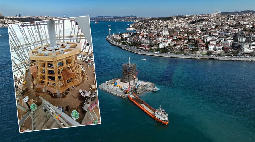 Fotoğraflar geldi! Kız Kulesi'nde kubbe ahşap imalatları tamamlandı... İşte son durum