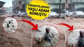 Selde sürüklenirken elini uzattığı anlar çok konuşulmuştu! Görüntülerdeki yaşlı adam konuştu... Yardım etmeyip video çekmesi tepkiye yol açmıştı