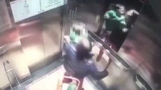 Asansörde bakıcı dehşeti