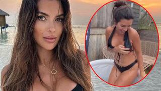 Ekin Su Cülcüloğlu'nun buzlu suyla zor anları! Frikik vermemek için...