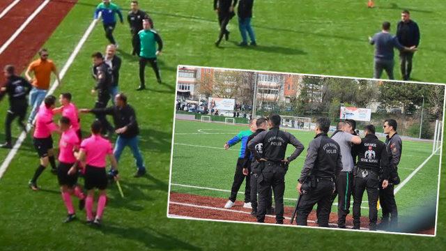 Maç bitti, yöneticiler hakeme saldırdı! Polis müdahale etti 