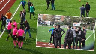 Maç bitti, yöneticiler hakeme saldırdı! Polis müdahale etti 