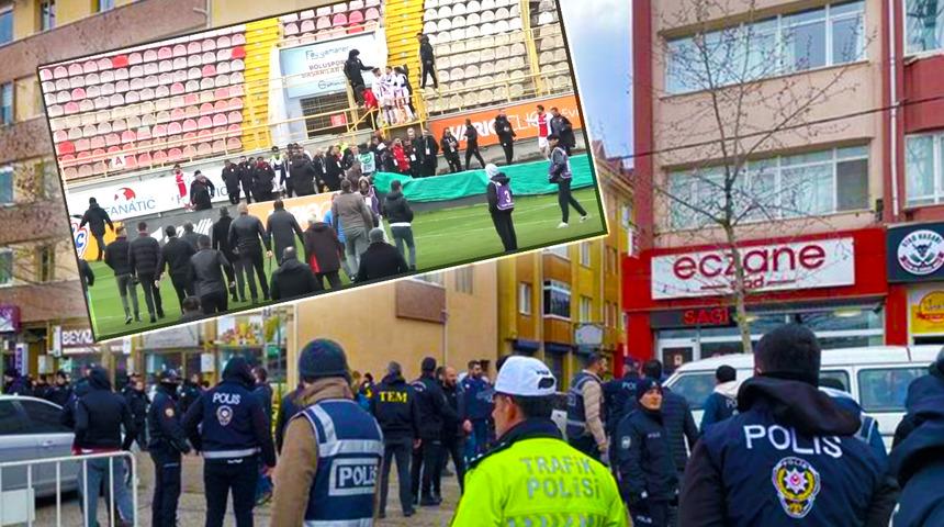 Boluspor Samsunspor maçının ardından yöneticiler birbirine girdi! Polis müdahale etti