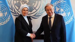 Emine Erdoğan, BM Genel Sekreteri Guterres'le bir araya geldi